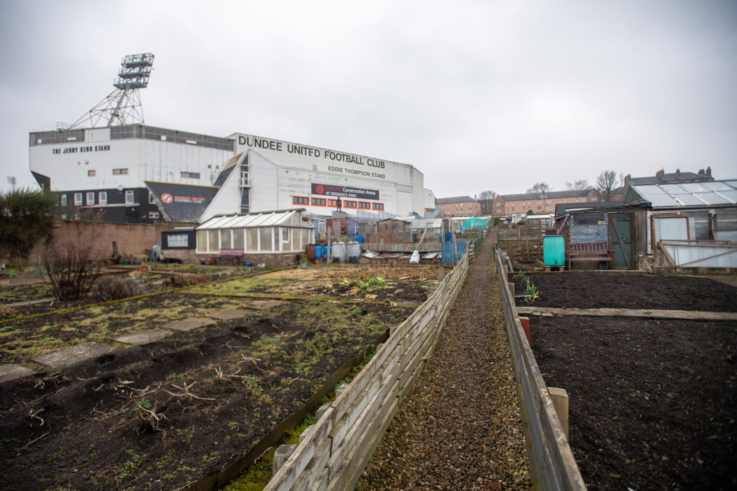 Plots back on to Dundee United's stadium.