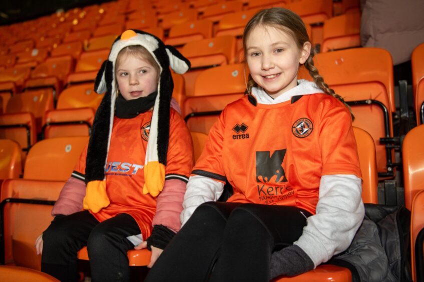 Young fans Taylor MacKenzie and Maisy Jack were in attendance to watch the women's team attempt to upset the odds