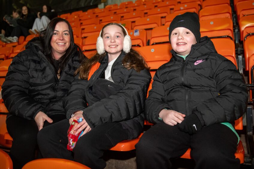 Paula Wilkie, Olivia Wilkie and Hannah McLean (left to right), prepare for the action.