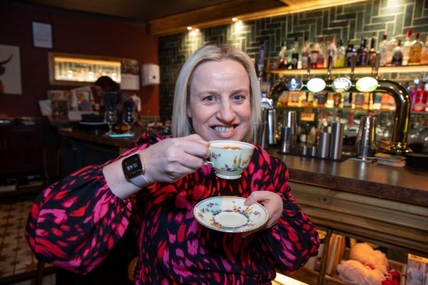 Debbie tries a cocktail at the Haberdashery Bistro in Dunfermline