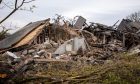 Debris of a property on Toll Road, near Kincardine's Tulliallan Cemetery, which was set alight.