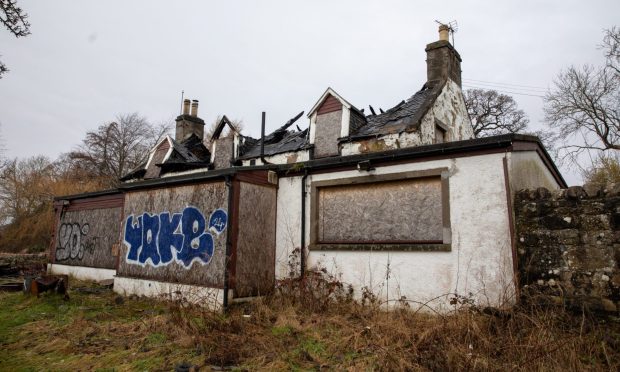 The roof of the building has been destroyed. Image: Kenny Smith/DC Thomson