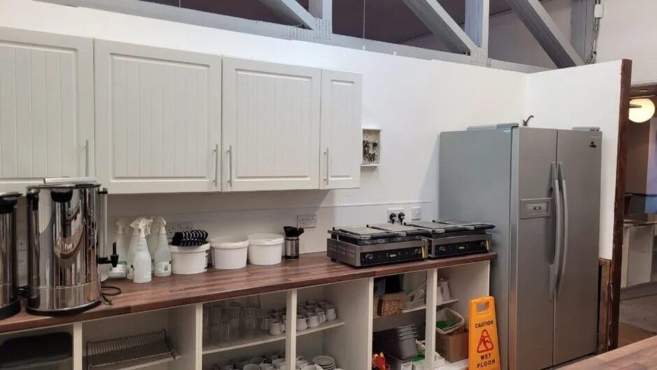 The kitchen area inside the Kirkcaldy cafe 