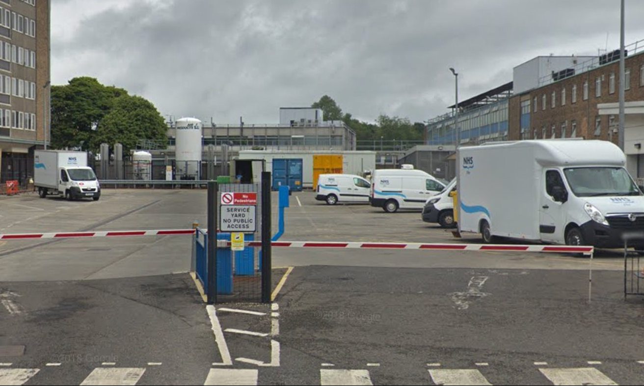 Service yard at Victoria Hospital, Kirkcaldy