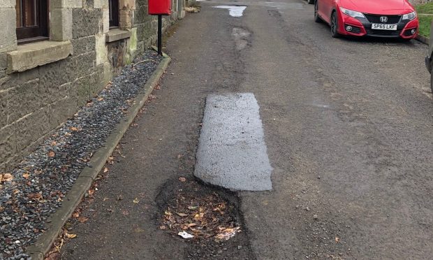 School Brae in Letham, Fife, has been at the centre of a dispute over who is responsible for repairs.