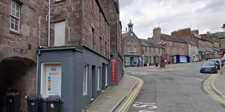 Flats plan for former Brechin carpet shop.