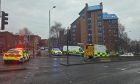 Emergency services at the crash on East Marketgait, Dundee. Image: Supplied