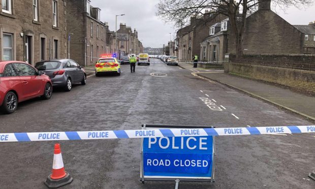 A section of Church Street in Broughty Ferry is closed. Image: James Simpson/DC Thomson