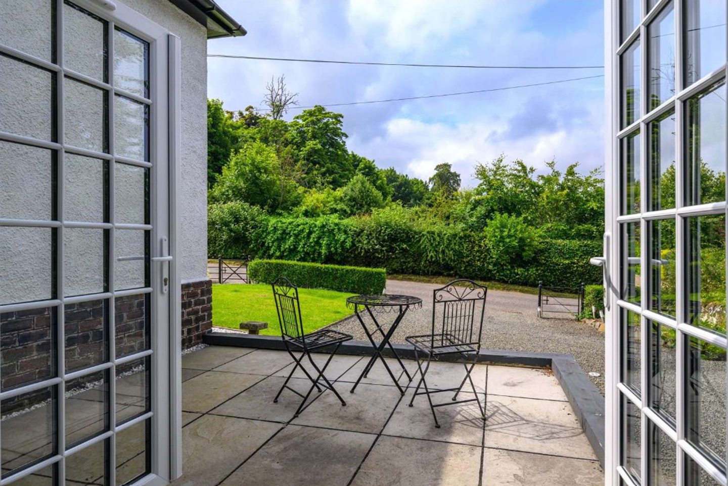 The large patio is ideal for alfresco dining.