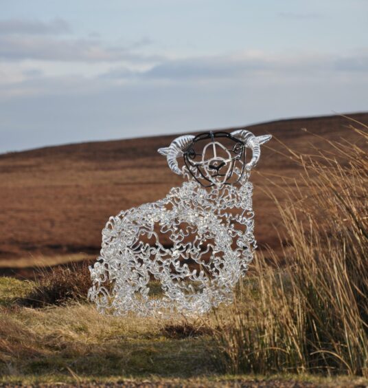 model sheep made from glass