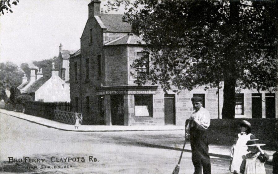 A postcard of the outside of the Occidental in Victorian times