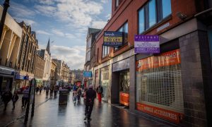 Murraygate in Dundee is lined with to-let and for-sale signs. Image: Steve MacDougall/DC Thomson