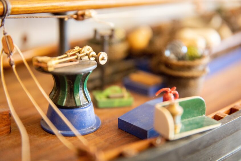 Image shows: detail of a model boat at the Scottish Fisheries Museum, Anstruther.