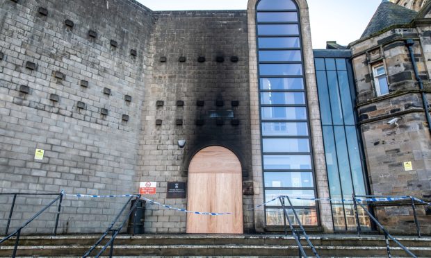 Damage to Kirkcaldy Sheriff Court after the fire. Image: Steve Brown/DC Thomson