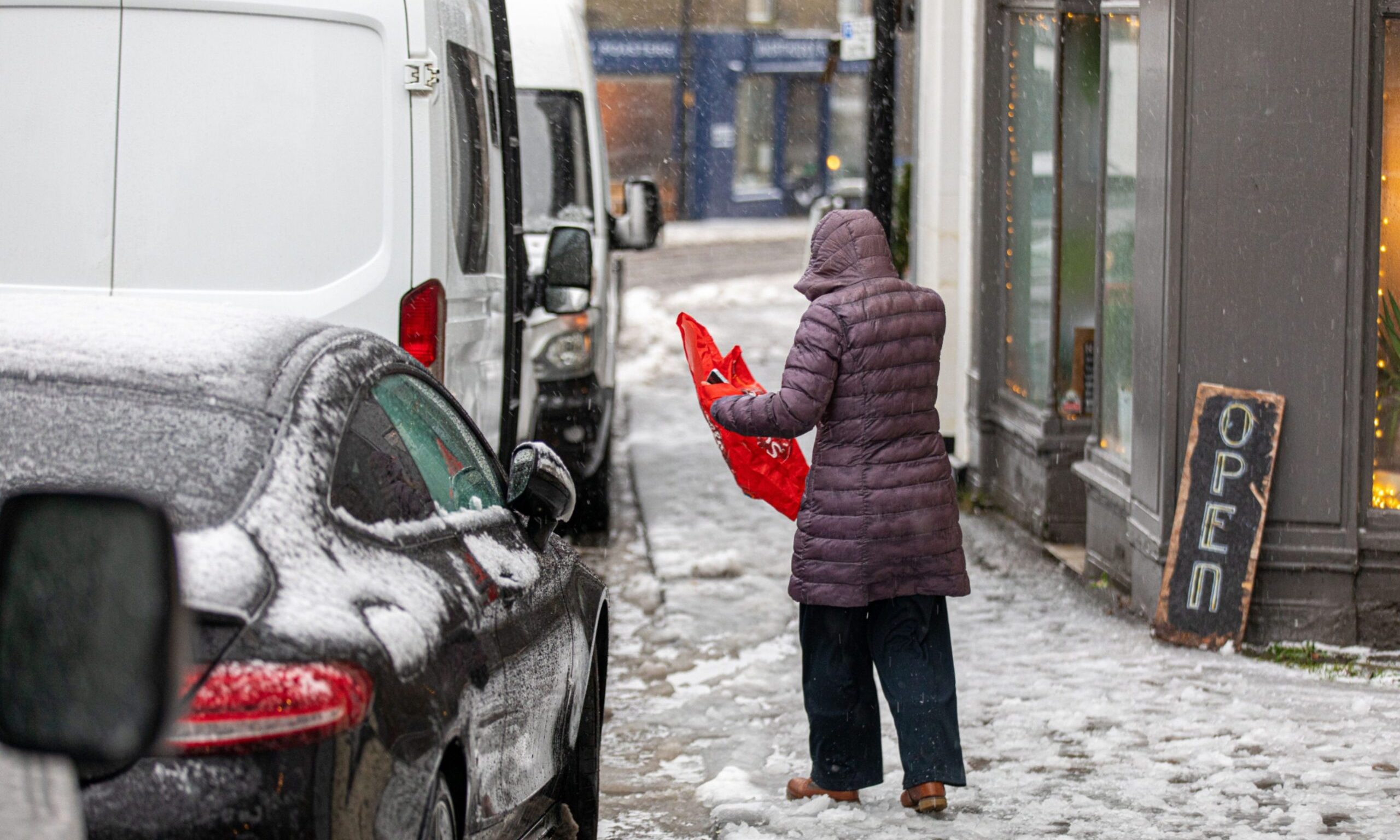 Icy patches are likely on some untreated roads and pavements.