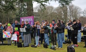 The musicians played a piece of music that began as a funeral march and ended with Ode to Joy. Image: Alex Watson/DC Thomson