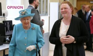 The late Queen Elizabeth II and Professor Dame Sue Black touring the Leverhulme Research Centre for Forensic Science. Image: Andrew Milligan/PA Wire