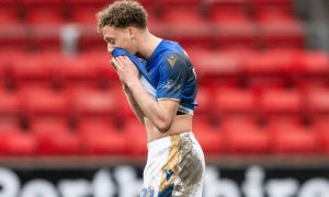 A dejected Stephen Duke-McKenna after St Johnstone's defeat to Hearts.