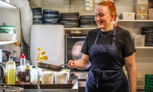 Senior sous chef Anya Sturrock in the kitchen at The Ferry Selkie. Image: Mhairi Edwards/DC Thomson