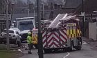 Emergency services after a crash at the corner of Lindsay Street and Clova Road in Kirriemuir.