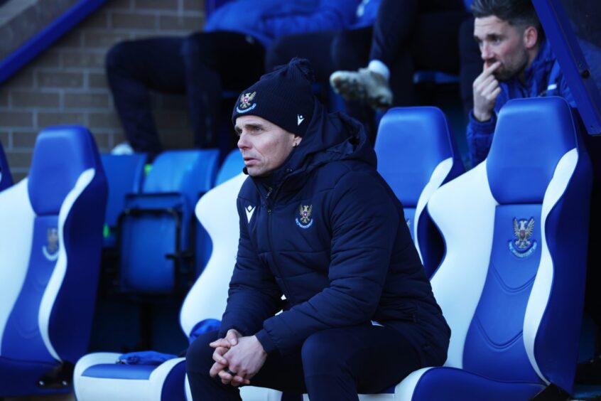 Simo Valakari in the St Johnstone dugout.