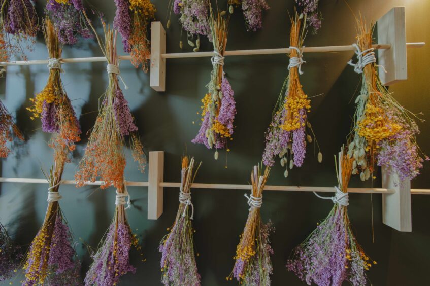 Herbs and flowers decorate one of the relaxation rooms at The Cairndale Hotel.