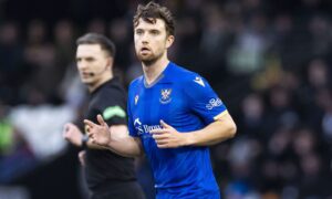 Elliot Watt in action for St Johnstone.