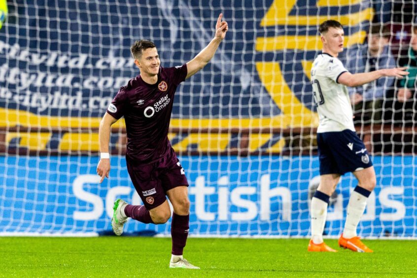 Sander Kartum's double knocked Dundee out of the cup. Image: SNS