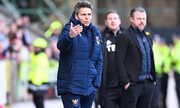 St Johnstone boss, Simo Valakari on the touchline during the game against Aberdeen.