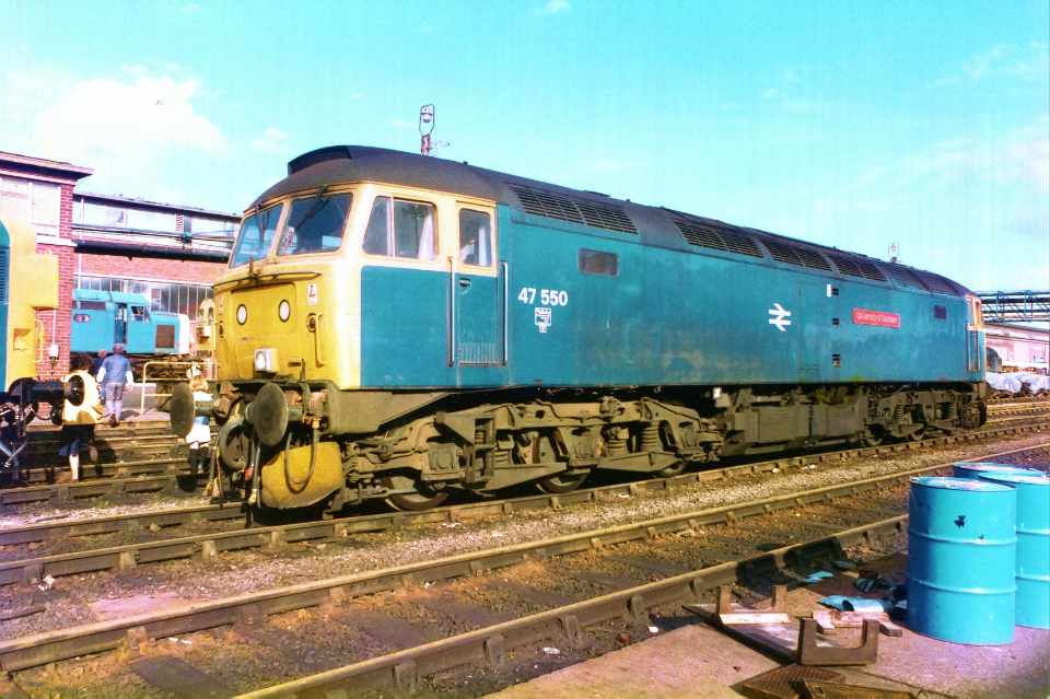 47550 at Crewe Works in September 1984