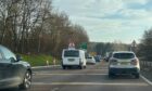 Traffic queueing on the A90 approaching the Swallow Roundabout. Image: Supplied