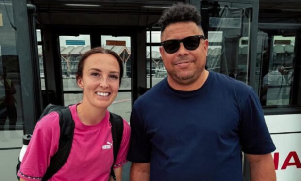 Dunfermline's Caroline Weir with Brazil legend Ronaldo. Image: Caroline Weir/Instagram