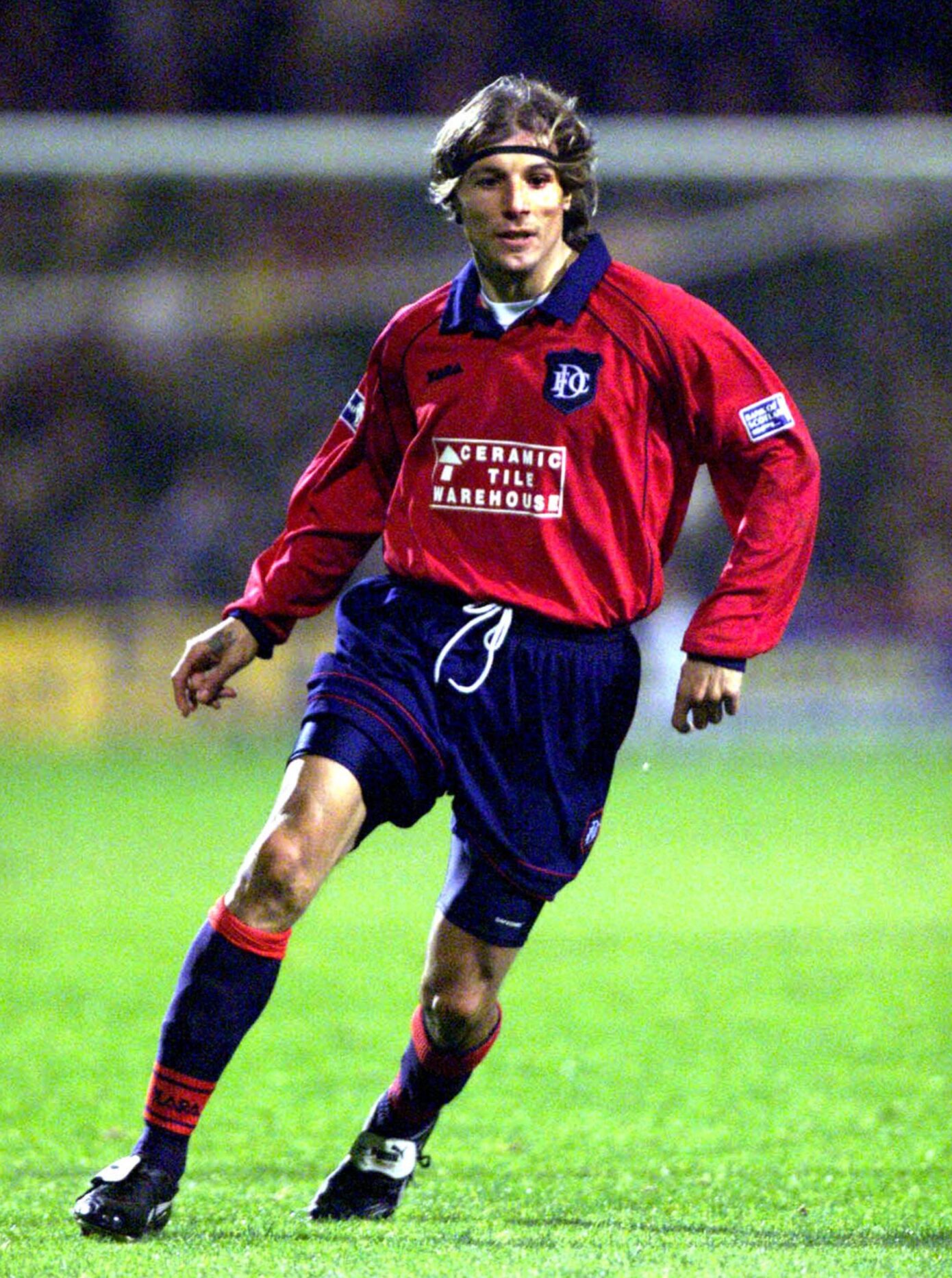 Claudio Caniggia in the classic Dundee FC red kit