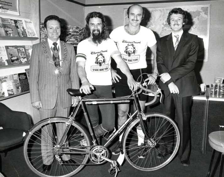 Billy Connolly at Ellerman Travel in Dundee in 1980.