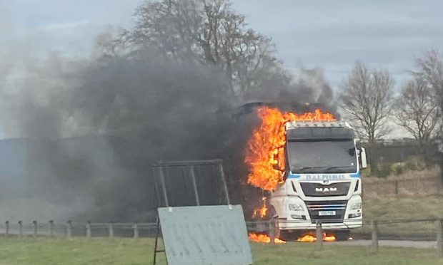 The road has been closed following the fire