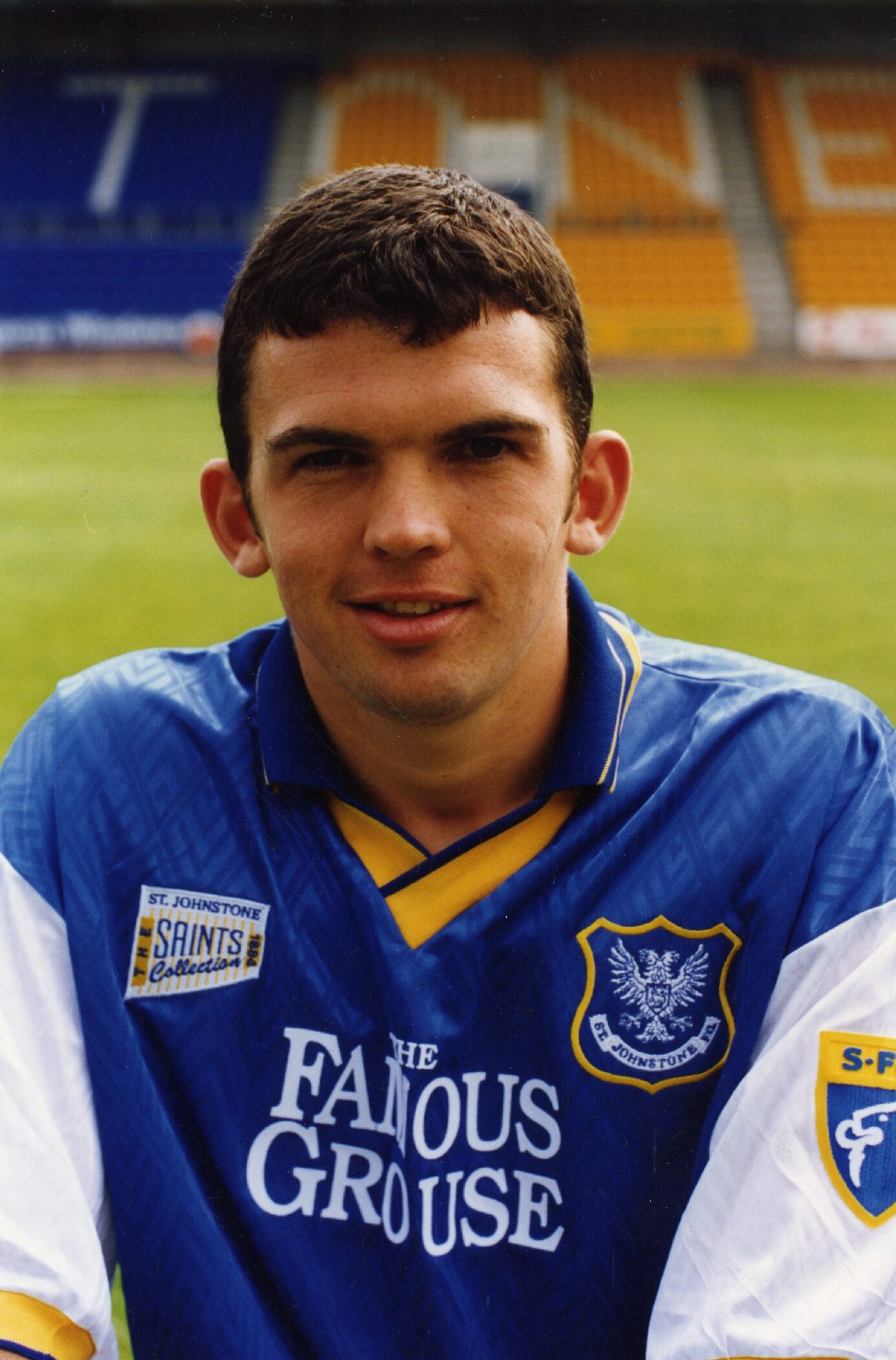 Callum Davidson pictured on the pitch at McDiarmid Park in July 1996