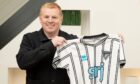 New Dunfermline Athletic manager Neil Lennon holds up a Pars strip.