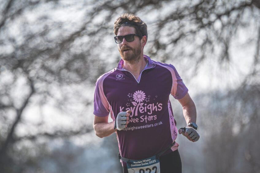 A runner during the Winter Duathlon at Monikie Country Park