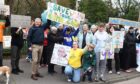 A protest outside SRUC Elmwood campus in Cuparover animal care cuts