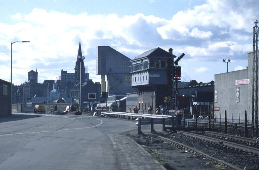 a sidelong shot of the signal box at Camperdown Junction on March 17 1985. 