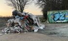 The pile of rubbish dumped in Cardenden.