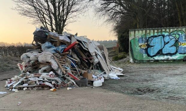 The pile of rubbish dumped in Cardenden.