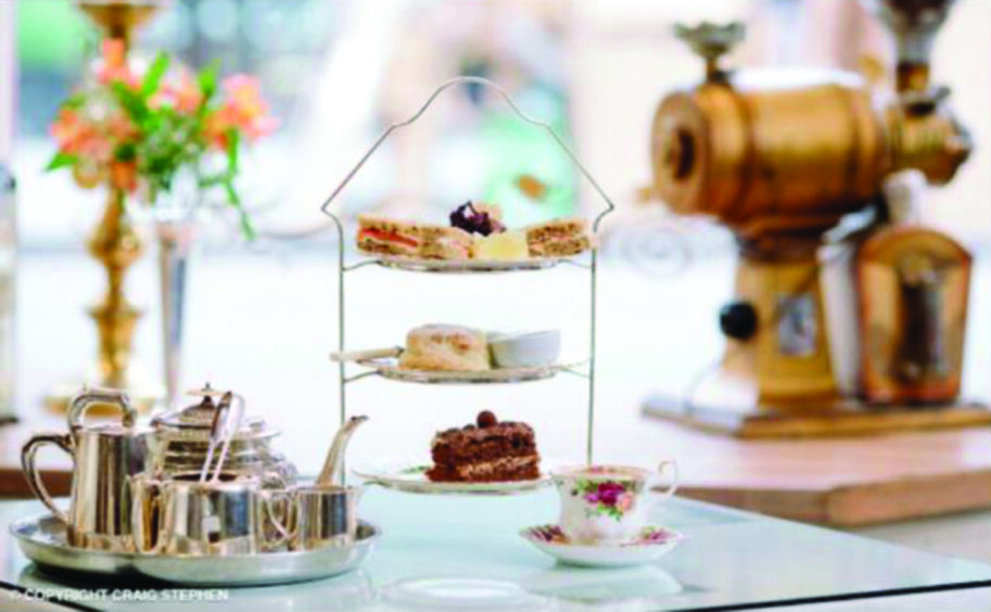 a cake stand with afternoon tea at Effie's of Perth.