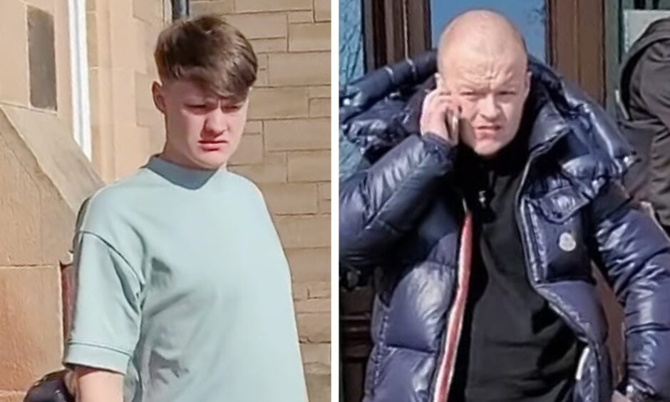 Calvin Gilmour (left) and Lloyd McKay at Forfar Sheriff Court