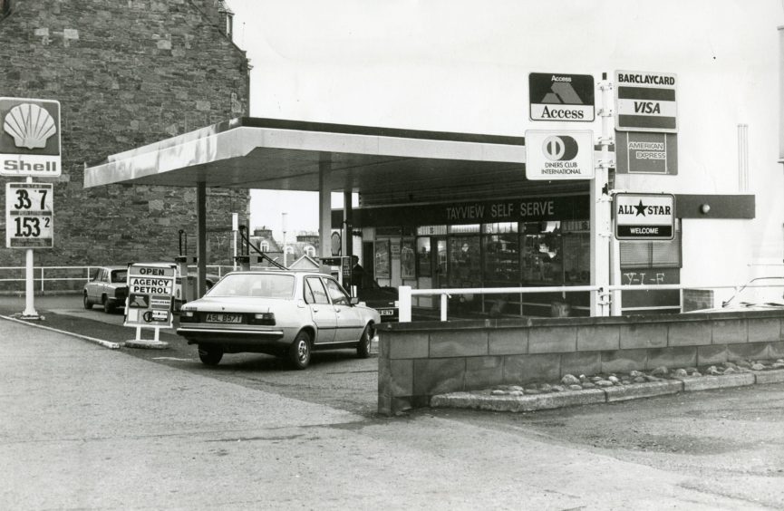 a car on the forecourt at the Dundee petrol station