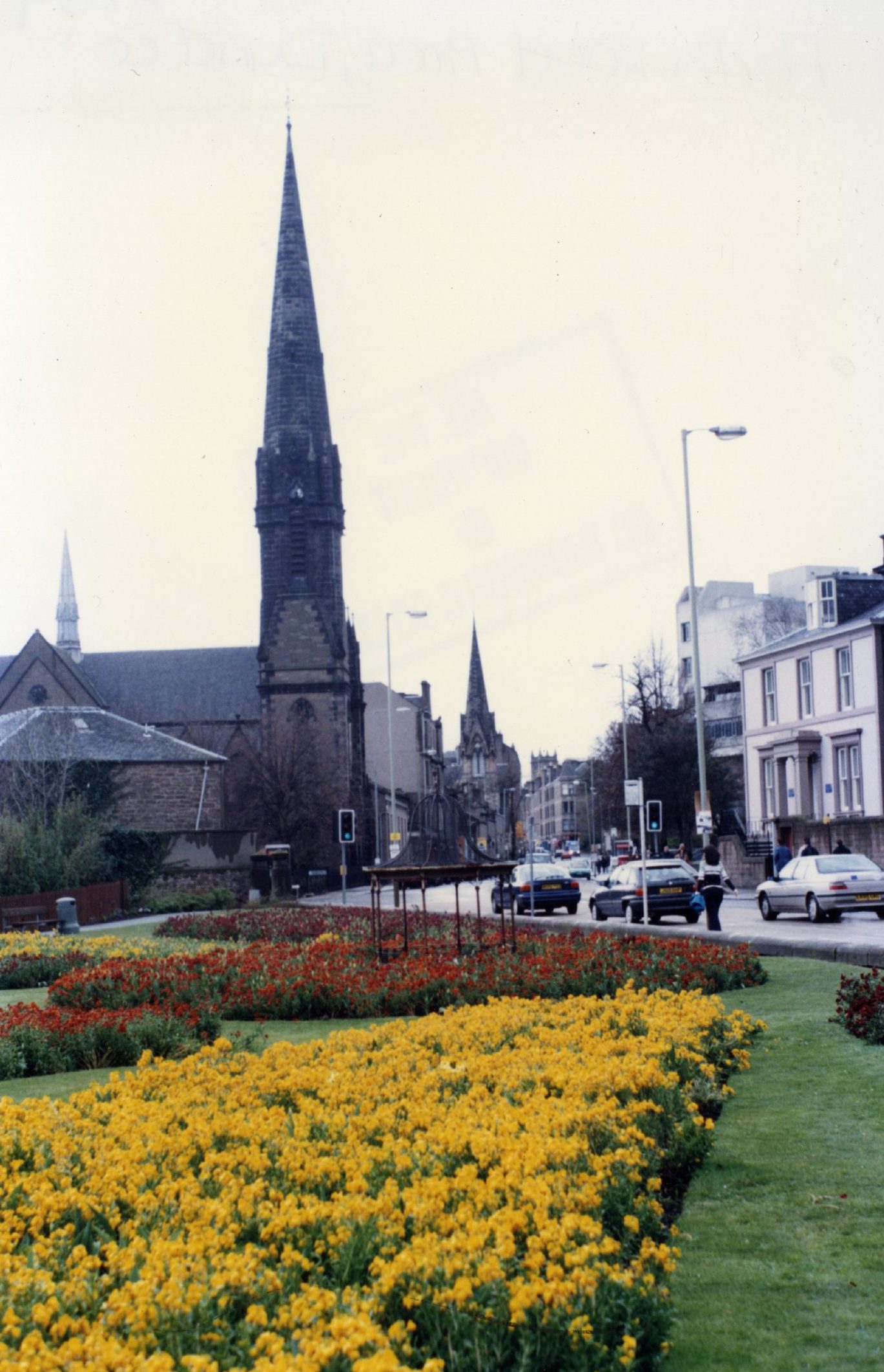 A view from the flower bed area of Seabraes in April 1998.