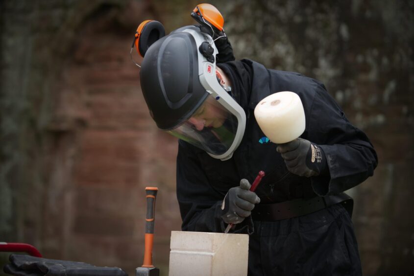 Arbroath Abbey apprentice stonemason Sarah Tebbs.