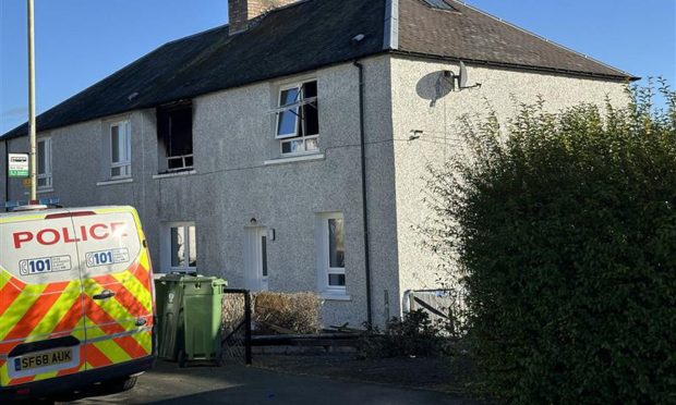 The aftermath of the house fire on Drummond Crescent in Perth. Image: Ben MacDonald/DC Thomson