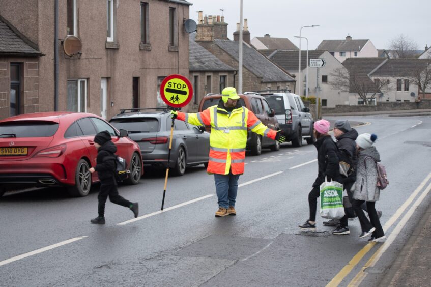 Forfar crossing patrol on Dundee Road.