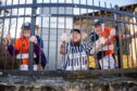 One of the teams taking part , 'Football Memories United and Dundee'' - L to R - Molly Laidlaw, David Lawrence and George Laidlaw. Image: Kim Cessford / DC Thomson